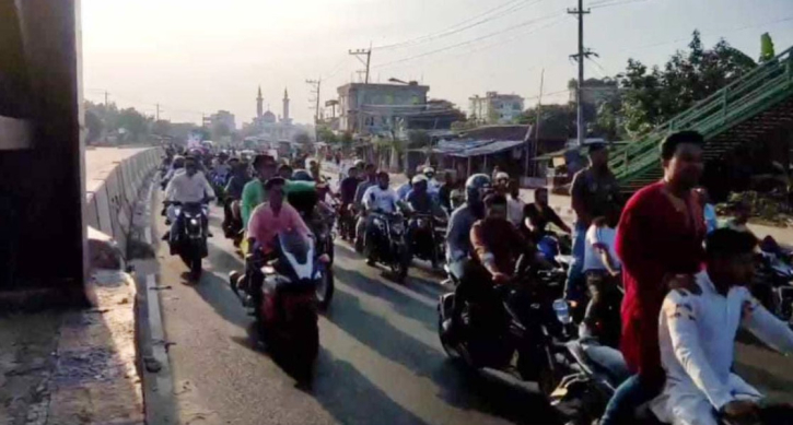 ৪০০ মোটরসাইকেল নিয়ে গণঅধিকার পরিষদের শোভাযাত্রা